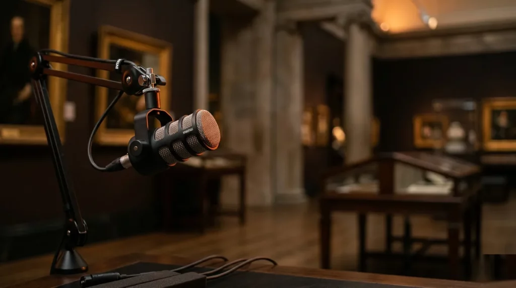 Rijksmuseum podcast opname in de Big Orange Podcast Studio